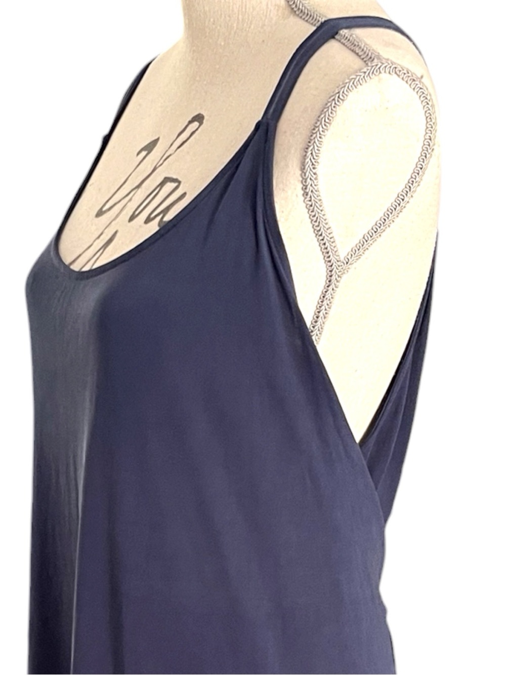 Jolie Indigo Navy Scoop Neck Tank Style Modal Tie Midi Dress (1XL) - Picture 10 of 15